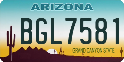 AZ license plate BGL7581