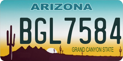 AZ license plate BGL7584