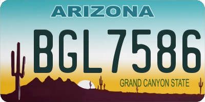 AZ license plate BGL7586