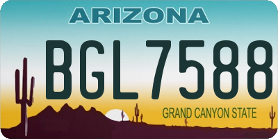 AZ license plate BGL7588