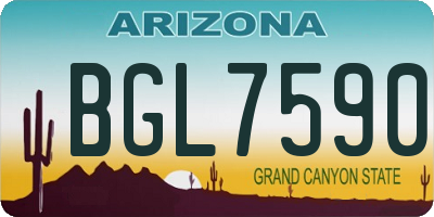 AZ license plate BGL7590