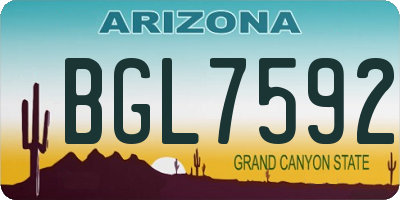 AZ license plate BGL7592