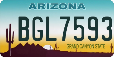 AZ license plate BGL7593