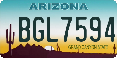 AZ license plate BGL7594
