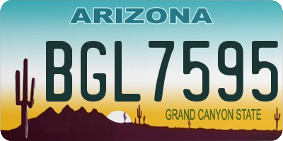 AZ license plate BGL7595