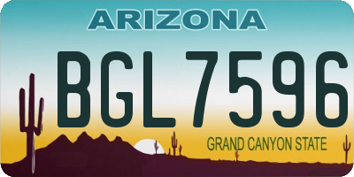 AZ license plate BGL7596
