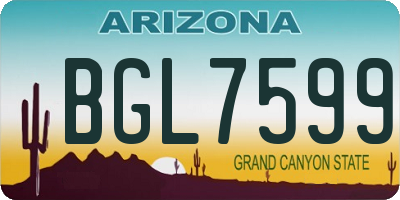 AZ license plate BGL7599