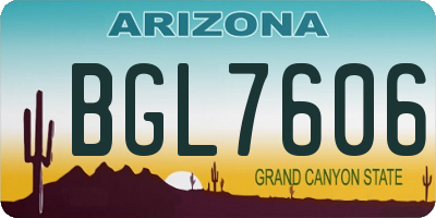 AZ license plate BGL7606