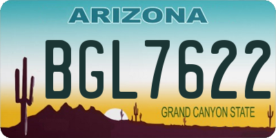 AZ license plate BGL7622