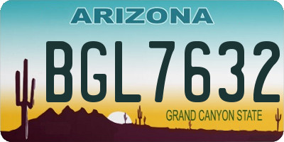 AZ license plate BGL7632