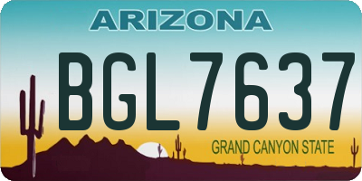AZ license plate BGL7637