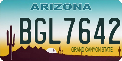 AZ license plate BGL7642