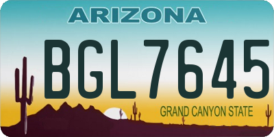 AZ license plate BGL7645
