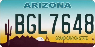 AZ license plate BGL7648