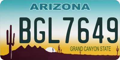 AZ license plate BGL7649