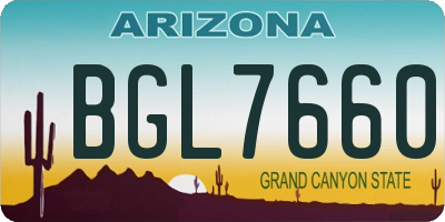 AZ license plate BGL7660