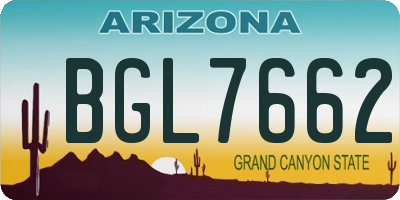 AZ license plate BGL7662