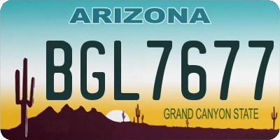 AZ license plate BGL7677