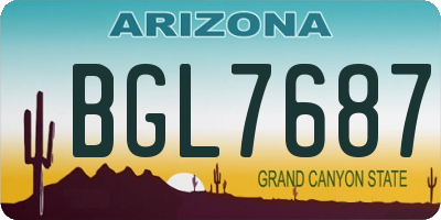 AZ license plate BGL7687