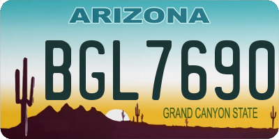 AZ license plate BGL7690