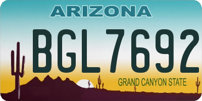AZ license plate BGL7692