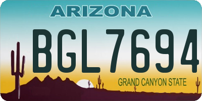 AZ license plate BGL7694