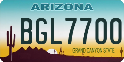AZ license plate BGL7700