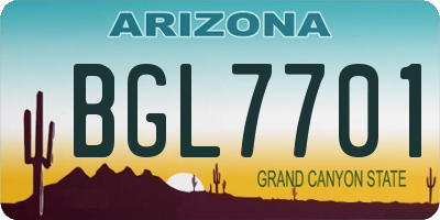 AZ license plate BGL7701