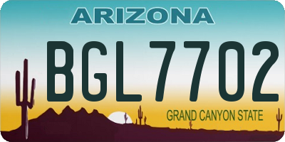 AZ license plate BGL7702