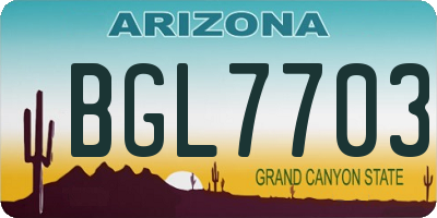 AZ license plate BGL7703