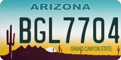 AZ license plate BGL7704