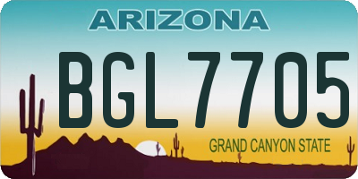 AZ license plate BGL7705