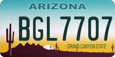 AZ license plate BGL7707