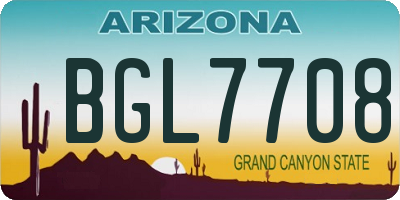 AZ license plate BGL7708