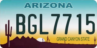 AZ license plate BGL7715