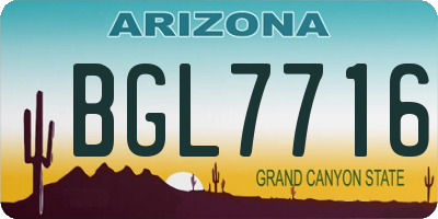 AZ license plate BGL7716