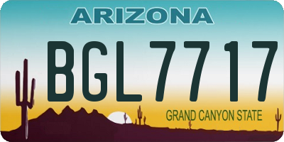 AZ license plate BGL7717