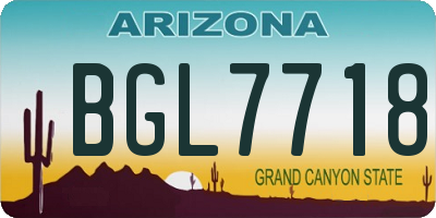 AZ license plate BGL7718