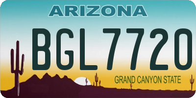 AZ license plate BGL7720