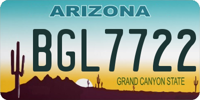 AZ license plate BGL7722