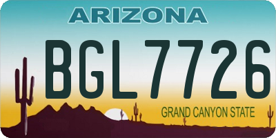 AZ license plate BGL7726