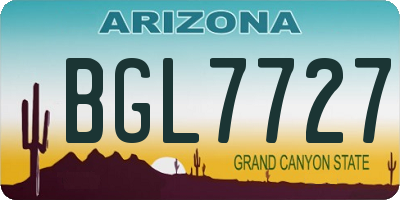 AZ license plate BGL7727