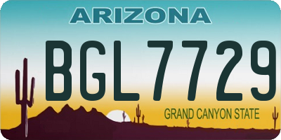 AZ license plate BGL7729