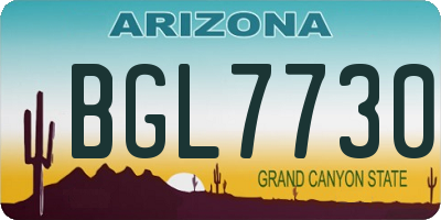 AZ license plate BGL7730
