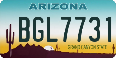 AZ license plate BGL7731
