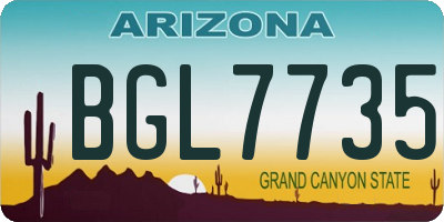 AZ license plate BGL7735