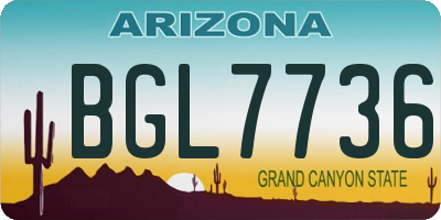 AZ license plate BGL7736