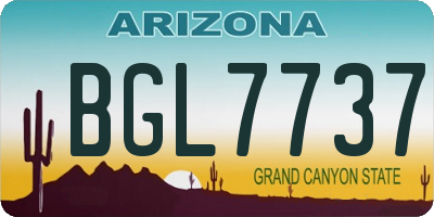 AZ license plate BGL7737