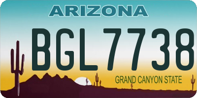 AZ license plate BGL7738