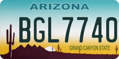 AZ license plate BGL7740